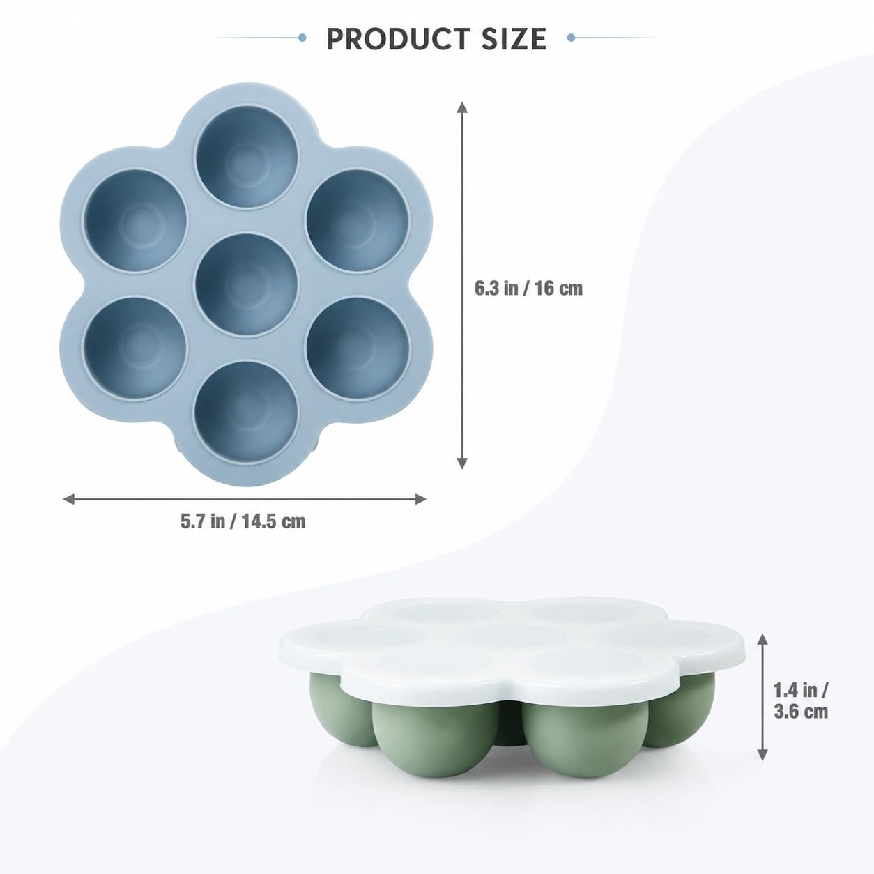image:imagePandaEar 3 Pack Baby Food Freezer Tray with Lids Silicone Baby Food Storage Container for Homemade Baby Food Purees Breastmilk BlueGreenCarnationBlueGreenCarnation