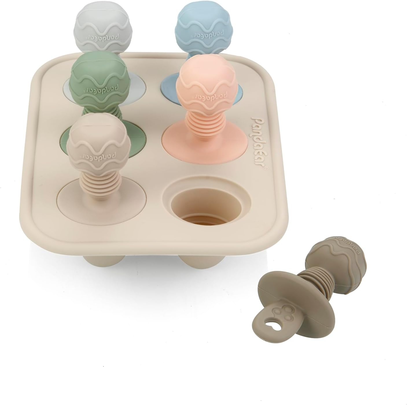 image:imagePandaEar Silicone Popsicle Molds Mini Breastmilk Ice Pop Maker With SticksBeige