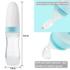 PandaEar (2 Pack) Silicone Baby Food Dispensing Spoon|4 oz Infant Fruit Squeeze Feeder| Travel Friendly Kids Toddlers Boys Girl (Blue)(Blue)