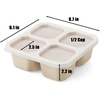 PandaEar 2 Pack Snack Containers, 4 Compartment Silicone Bento Lunch Snack Box with Lids, Reusable BPA-Free Divided Bento Snack Box for Toddler, Food Storage Containers for Travel Work
