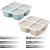 PandaEar 2 Pack Snack Containers, 4 Compartment Silicone Bento Lunch Snack Box with Lids, Reusable BPA-Free Divided Bento Snack Box for Toddler, Food Storage Containers for Travel Work