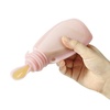 PandaEar 3 Pack Reusable Silicone Baby Food Pouches Pouches for Toddler Kids with 3 Silicone Puree Feeder Spoon BPA-Free Silicone Refillable Baby Food Storage 5.5oz(Dark Pink/Light Pink/Linen)