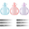 PandaEar 3 Pack Reusable Silicone Baby Food Pouches with 3 Puree Feeder Spoons & Funnel | 4oz Toddler Food Storage Pouch with Handle | BPA-Free Baby Squeeze Pouches for Homemade Purees