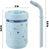 PandaEar 4 Pack Toddler Glass Cups With Silicone Sleeves, 8.5oz Straw Cups