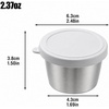 PandaEar 6 Pack 2.4 oz Stainless Steel Condiment Containers with Leakproof Silicone Lids, Reusable Small Sauce Cups for Salad Dressing, Lunch Box, Travel & Meal Prep, Dishwasher & Freezer Safe