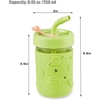 PandaEar Kids & Toddler Glass Cups, 4 Pack Glass Mason Jar Cups 8.45 oz with Silicone Sleeves & Straws, Spill-Proof Smoothie & Snack Cups for Children Ages 3+