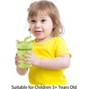 PandaEar Kids & Toddler Glass Cups, 4 Pack Glass Mason Jar Cups 8.45 oz with Silicone Sleeves & Straws, Spill-Proof Smoothie & Snack Cups for Children Ages 3+