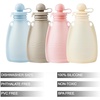 PandaEar Reusable Silicone Baby Food Pouches, 4 Pack Squeeze Pouches for Toddler Kids, BPA-Free Silicone Refillable Baby Food Storage, 5 oz(5 Piece Set (Pack of 3))
