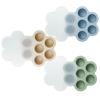PandaEar 3 Pack Baby Food Freezer Tray with Lids, Silicone Baby Food Storage Container for Homemade Baby Food, Purees, Breastmilk (Blue/Green/Carnation)(Blue/Green/Carnation)