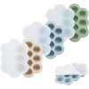 PandaEar 3-Pack Silicone Baby Food Freezer Trays with Lids – 10 Small Portions per Tray (Approx. 1oz/1.5-2 tbsp) – Flexible Storage Container for Breast Milk & Purees, Blue/Green/Beige