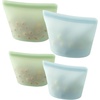 PandaEar 4 Pack Reusable Silicone Food Storage Bags, 34oz & 17oz