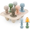 PandaEar Silicone Popsicle Molds, Mini Breastmilk Ice Pop Maker With Sticks(Beige)