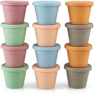 PandaEar 12 Pack Silicone Baby Food Storage Containers, 4 oz