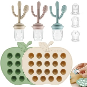 PandaEar 2-Pack Baby Food Freezer Trays & 3 Silicone Fruit Feeders