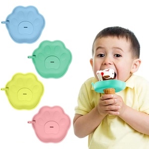 PandaEar 4 Pack Popsicle Holder for Kids, Silicone Ice Cream Cone & Popsicle Drip Catcher with Built-in Straw, Mess-Free Frozen Treat Holder