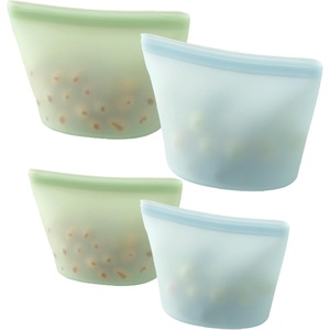 PandaEar 4 Pack Reusable Silicone Food Storage Bags, 34oz & 17oz