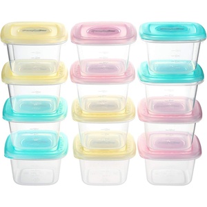 PandaEar Baby Food Snack Plastic Storage Container with Lids, 12 Pack Set BPA Free Freezer & Dishwasher Safe for Kids