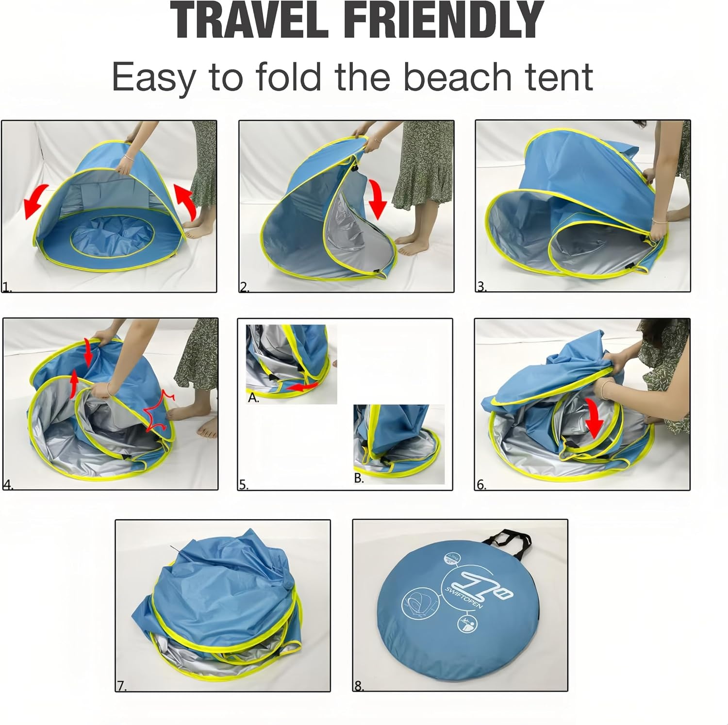 image:imagePandaEar Baby Beach Tent with Pool Pop Up Sun Shelter for Infant Toddlers Portable UV Protection Shade with Carry Bag for Outdoor Travel Camping