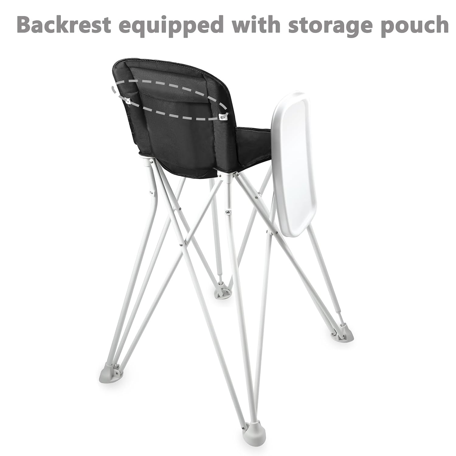 image:imagePandaEar Portable High Chair for Babies and Toddlers Foldable HighChair with Tray Baby Travel Dining Chair for Indoor amp Outdoor BlackBlack