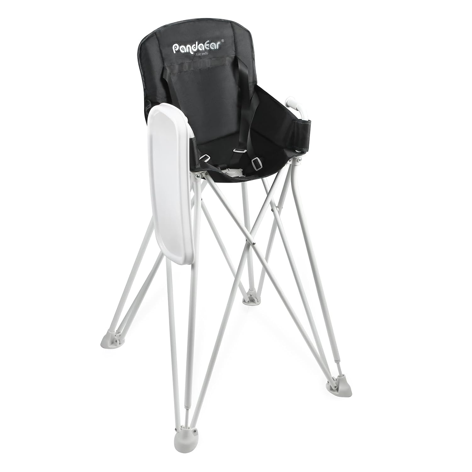 image:imagePandaEar Portable High Chair for Babies and Toddlers Foldable HighChair with Tray Baby Travel Dining Chair for Indoor amp Outdoor BlackBlack