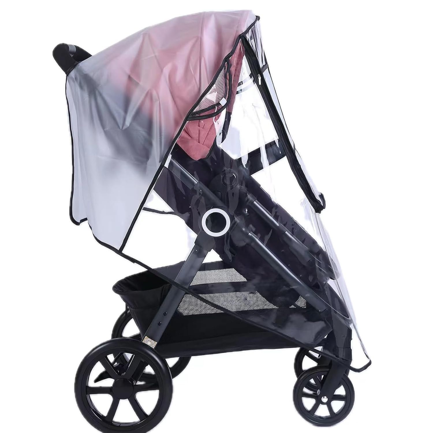image:imagePandaEar Stroller Rain Cover Universal Clear Baby Stroller Accessory Travel Weather Sheild for Windproof and Waterproof Infant Breathable Stroller Cover