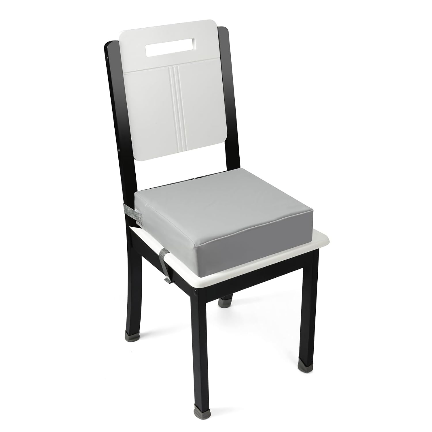 image:imagePandaEar Toddler Booster Seat for Dining Table Portable Increasing Booster Cushion for Kids Double Strap Safety NonSlip Bottom Grey