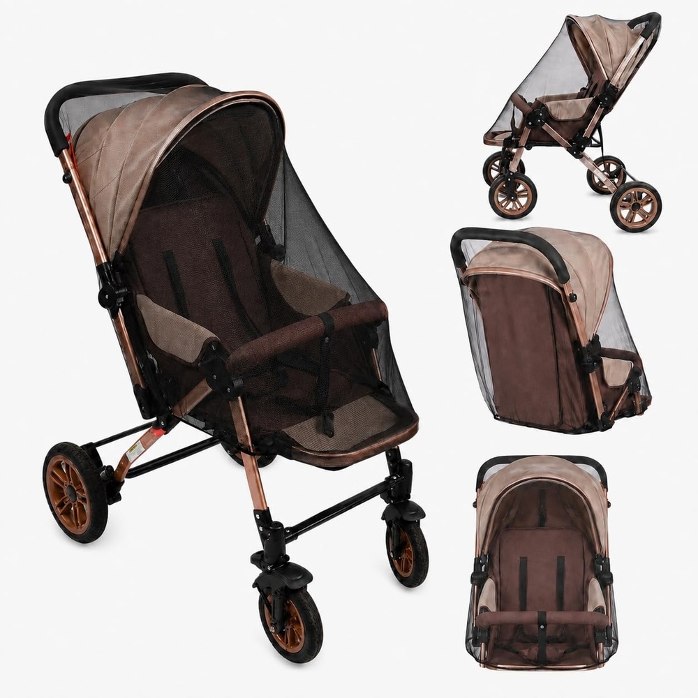 image:imagePandaEar 2 Pack Mosquito Net for Strollers Universal Baby Bug Net for Strollers Car Seat Bassinet Cradle Black
