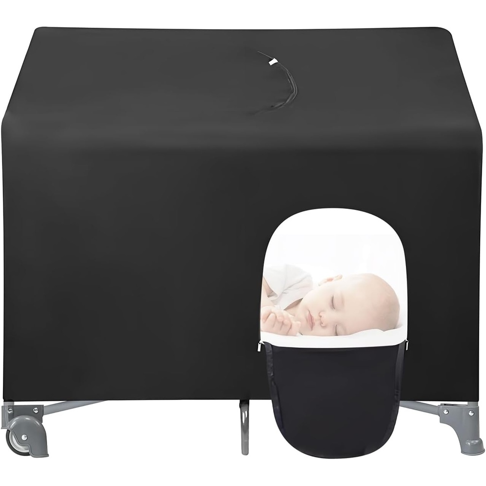 image:imagePandaEar Blackout Cover for Pack N Play Breathable Crib Canopy Cover Tent for Pack and Play Portable Stretchy Baby Netting for Indoor amp Outdoor
