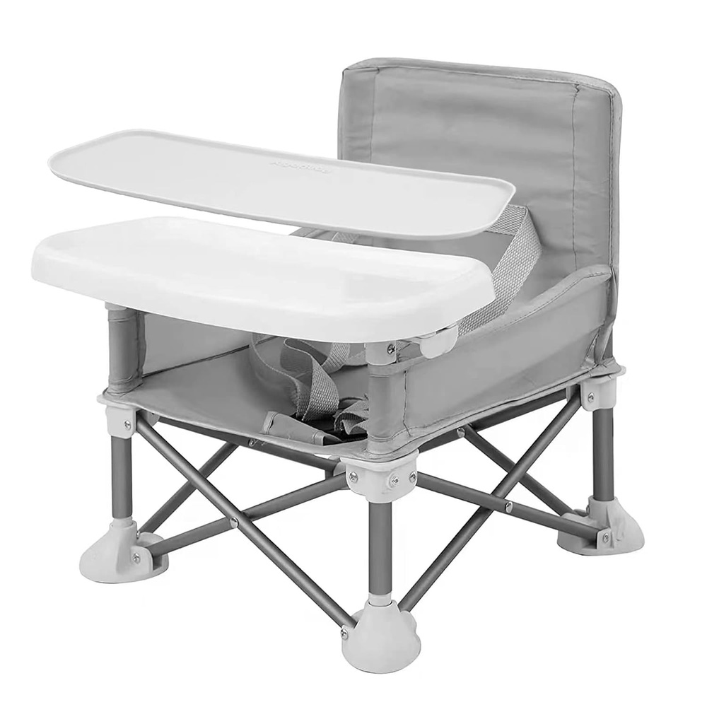 image:imagePandaEar Portable Baby Seat Travel Compact Fold with Straps for IndoorOutdoor Use Great for Camping Beach Lawn Toddlers Kids Boys Girls Without Placemat GreyGrey