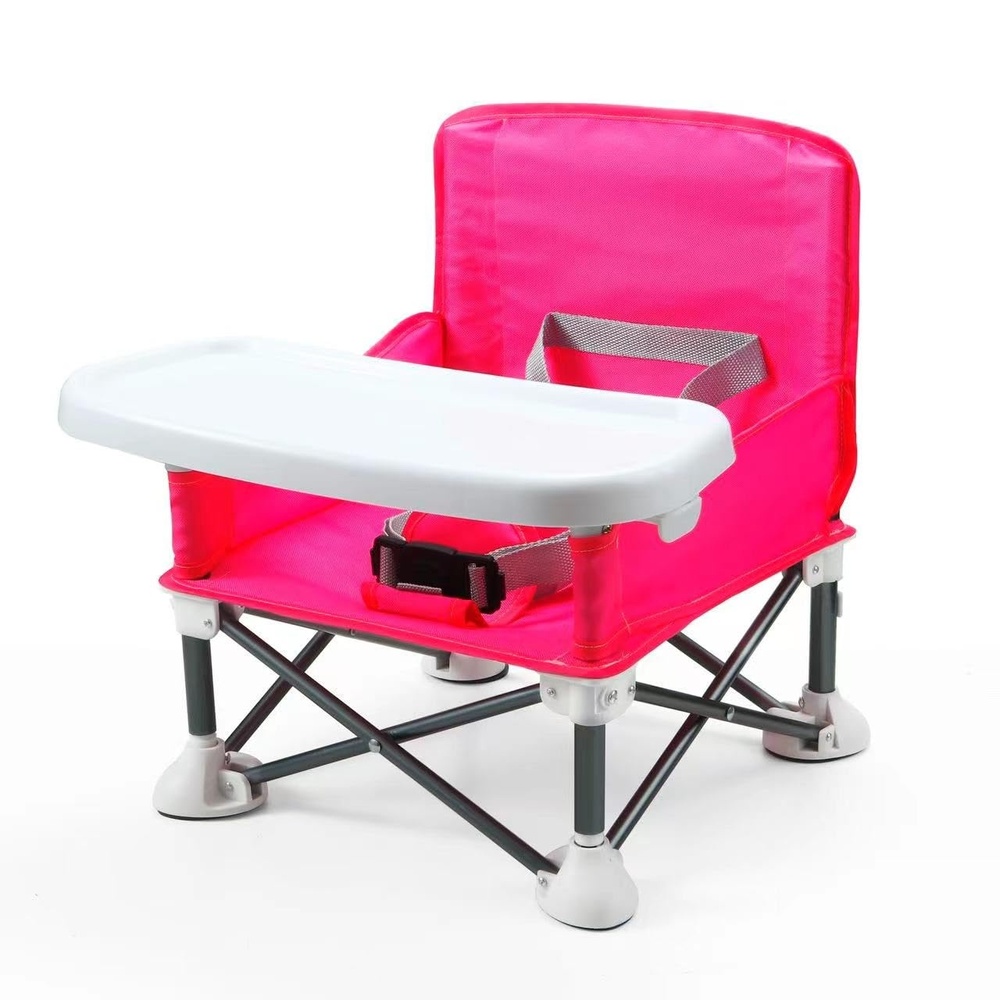 image:imagePandaEar Portable Travel Booster Seat with Tray Folding Baby Seat Booster High Chair for Dining Table Compact Camping Chair for Lawn Beach IndoorOutdoor Use Toddlers Kids PinkPink