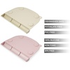 PandaEar 2-Pack Silicone Baby Placemats with Food Catcher, Non-Slip Suction Toddler Place Mats for Dining Table & High Chair, Waterproof Easy-Clean Reusable Table Mat (Pink & Linen)