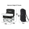 PandaEar Portable Baby Seat Travel| Compact Fold with Straps for Indoor/Outdoor Use| Great for Camping, Beach, Lawn |Toddlers, Kids, Boys, Girls (Without Placemat, Grey)(Black)