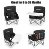 PandaEar Portable Baby Seat Travel| Compact Fold with Straps for Indoor/Outdoor Use| Great for Camping, Beach, Lawn |Toddlers, Kids, Boys, Girls (Without Placemat, Grey)(Black)