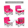 PandaEar Portable Travel Booster Seat with Tray| Folding Baby Seat Booster High Chair for Dining Table| Compact Camping Chair for Lawn, Beach Indoor/Outdoor Use| Toddlers, Kids (Pink)(Pink)