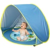 PandaEar Baby Beach Tent with Pool, Pop Up Sun Shelter for Infant Toddlers, Portable UV Protection Shade with Carry Bag for Outdoor Travel, Camping