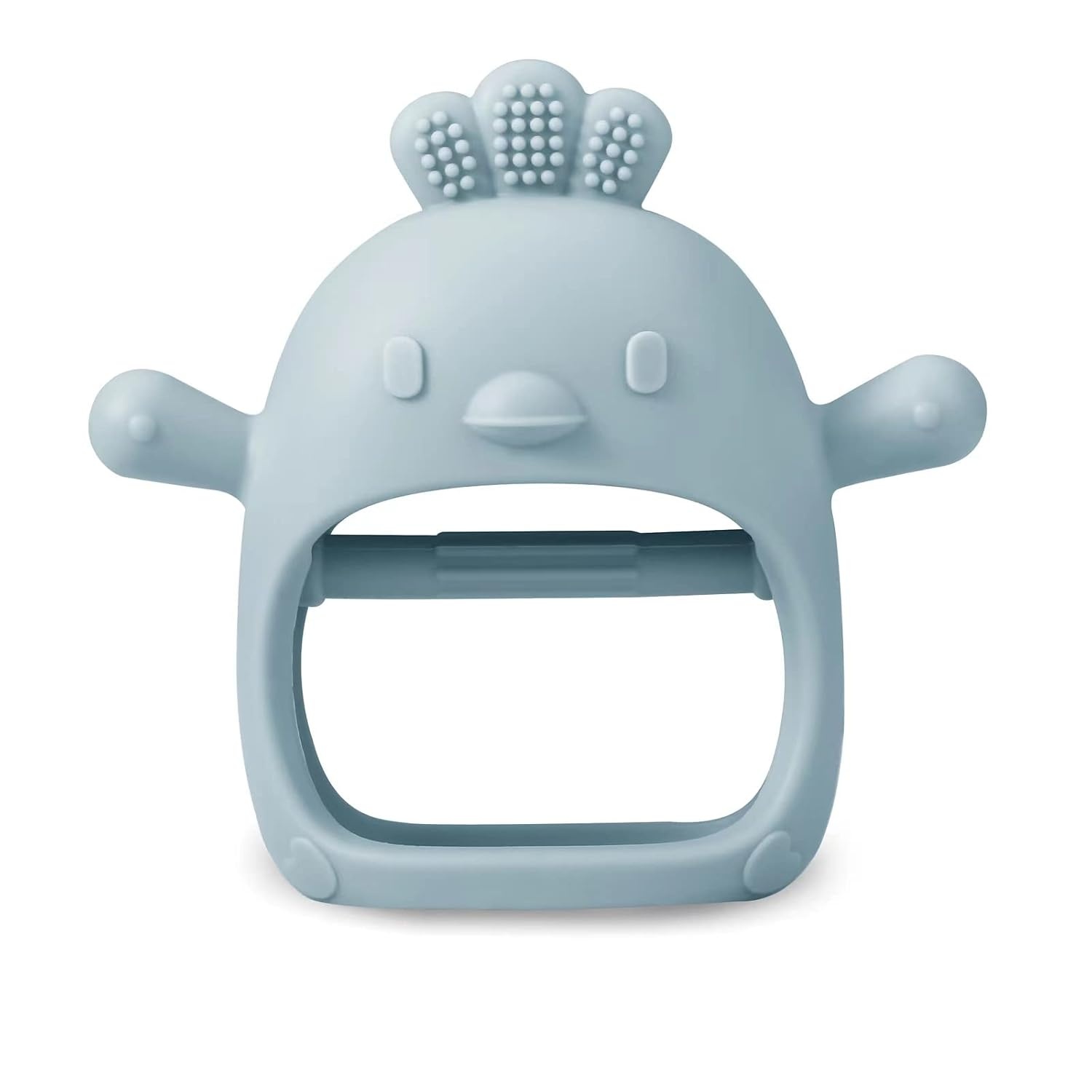 image:imagePandaEar 2 Pack Silicone Teething Toys Baby Teether Mitten amp Hand Pacifier for Soothing Teething Pain Relief WhiteBlueWhiteBlue