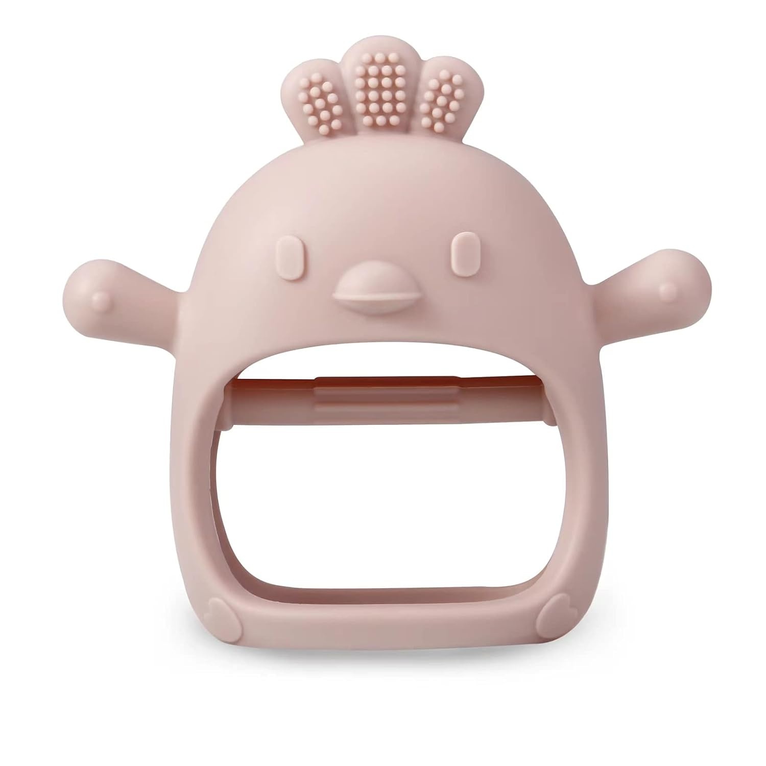 image:imagePandaEar 2 Pack Silicone Teething Toys Baby Teether Mitten amp Hand Pacifier for Soothing Teething Pain Relief WhiteBlueWhitePink