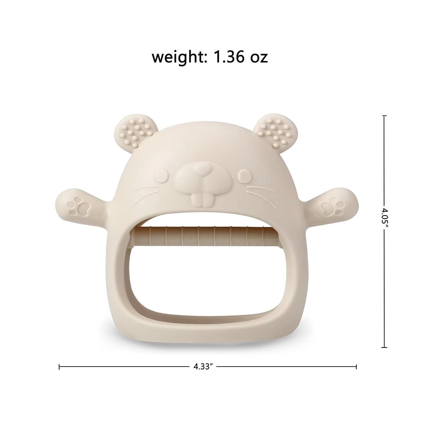 image:imagePandaEar 2 Pack Silicone Teething Toys Baby Teether Mitten amp Hand Pacifier for Soothing Teething Pain Relief WhiteBlueWhitePink