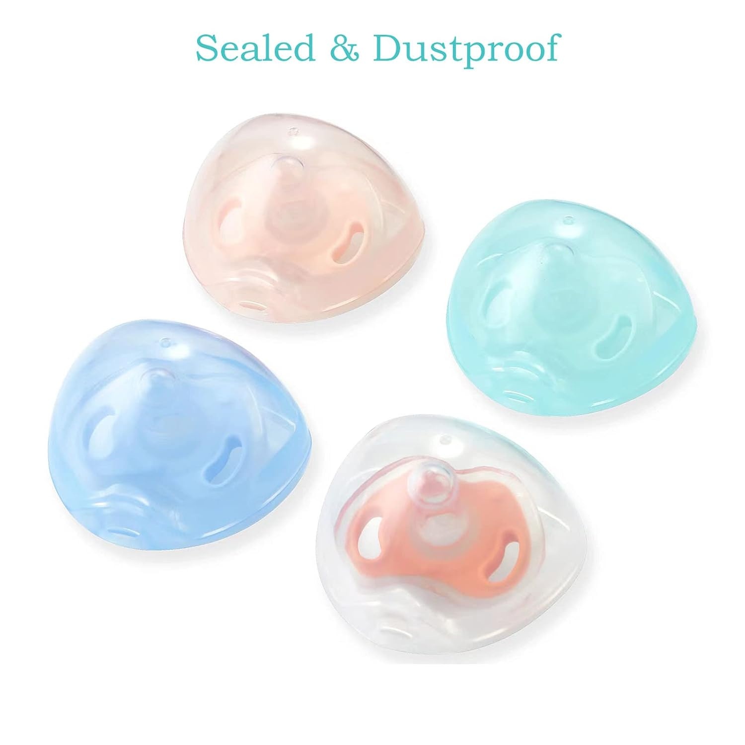 image:imagePandaEar 4 Pack Pacifier Holder Case Baby Binky Storage Travel Container