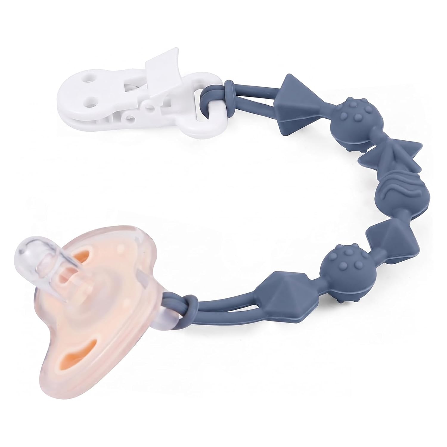 image:imagePandaEar 5 Pack Silicone Pacifier Clips Pacifier Holder with One Piece Design for Baby Boys amp Girls Teething Toys Teethers