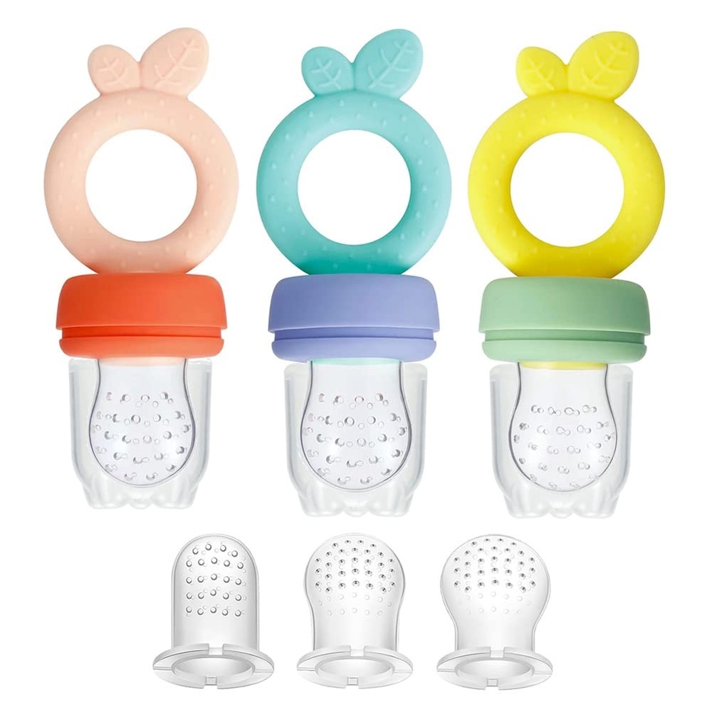 image:imagePandaEar 3 Pack Silicone Baby Fruit Food Feeder Pacifier Mesh Feeder