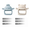 PandaEar 2 Pack Silicone Teething Toys | Baby Teether Mitten & Hand Pacifier for Soothing Teething Pain Relief (White/Blue)(White/Blue)