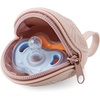 PandaEar 3 Pack Silicone Pacifier Holder Case, Portable Travel Pacifier Pouch for Newborns, BPA-Free Silicone Pacifier Storage Container for Boys & Girls (Green, Blue, Cream)(Pink)