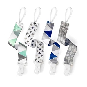 PandaEar Baby Pacifier Clips Solid Color, 4 Pack Universal Holder Leash for Boys and Girls, Teething Toys Teethers (Neutral)