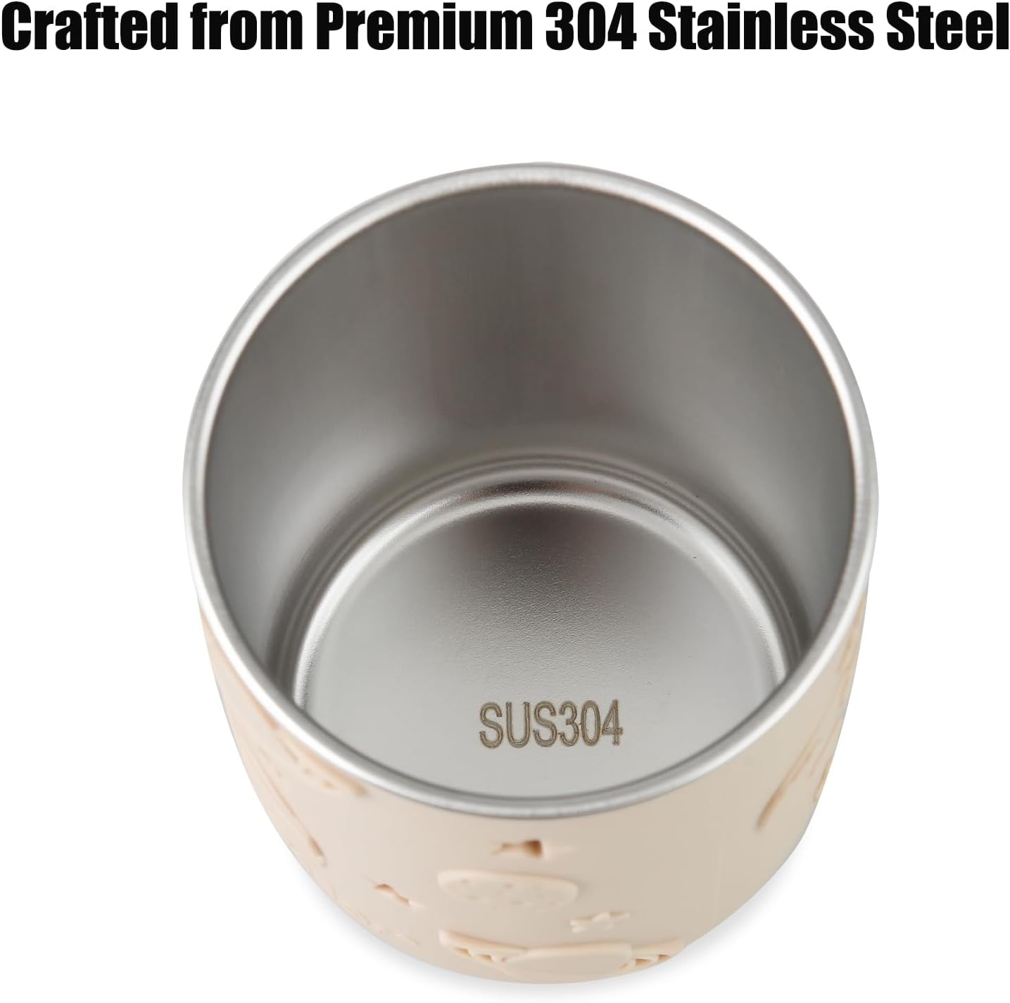 image:imagePandaEar 2 Pack Stainless Steel Cups with Lids amp Silicone Sleeves 88 oz Spill Proof Sippy Cups with Straw Stopper amp TeethingFriendly Straws for Kids Children Ages 3 Beige amp KhakiBeige Khaki