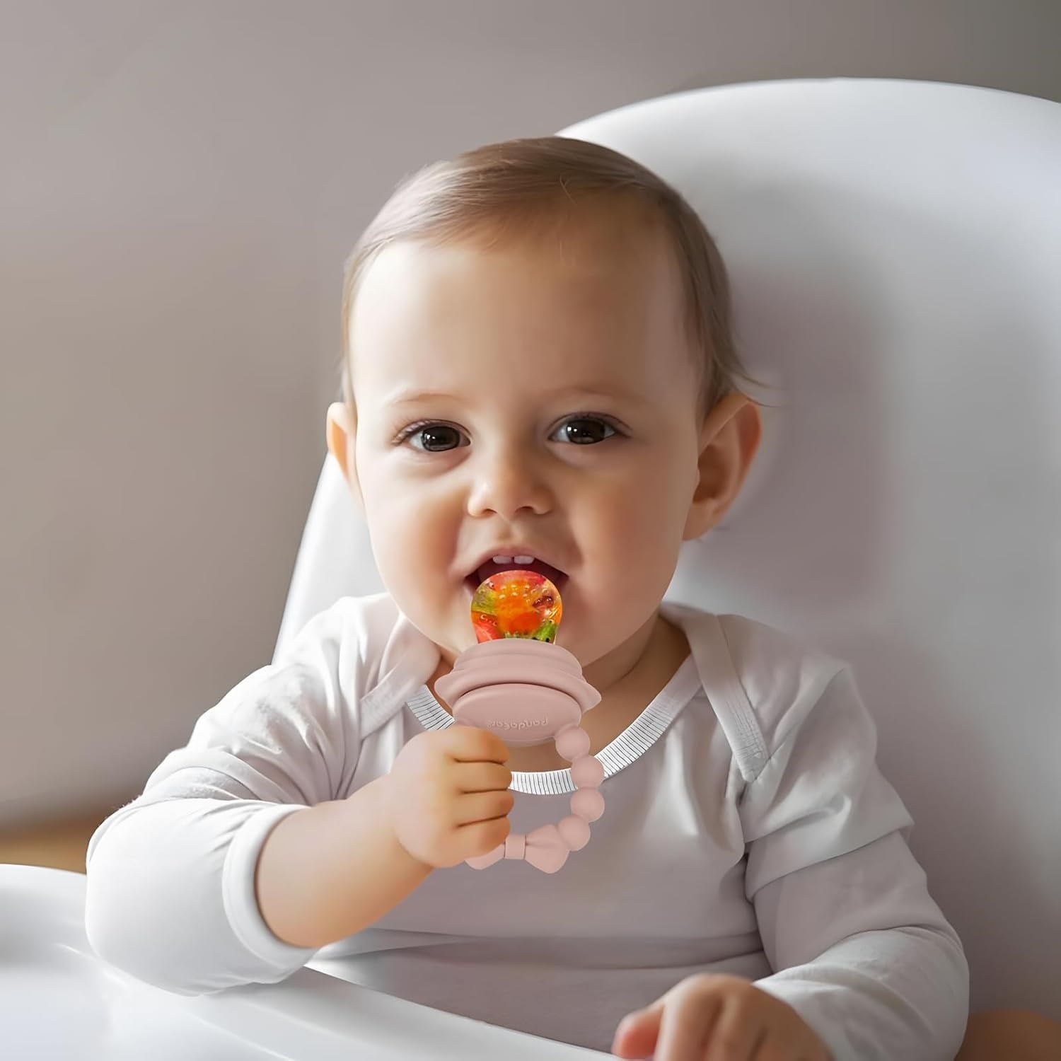 image:imagePandaEar 3 Pack Baby Fruit Food Feeder Pacifier with 3 Different Sized Pouches Silicone Teether for Purees amp Breast Milk BPA Free Infant Solid Food Essentials for Babies 312 Months Bow Series