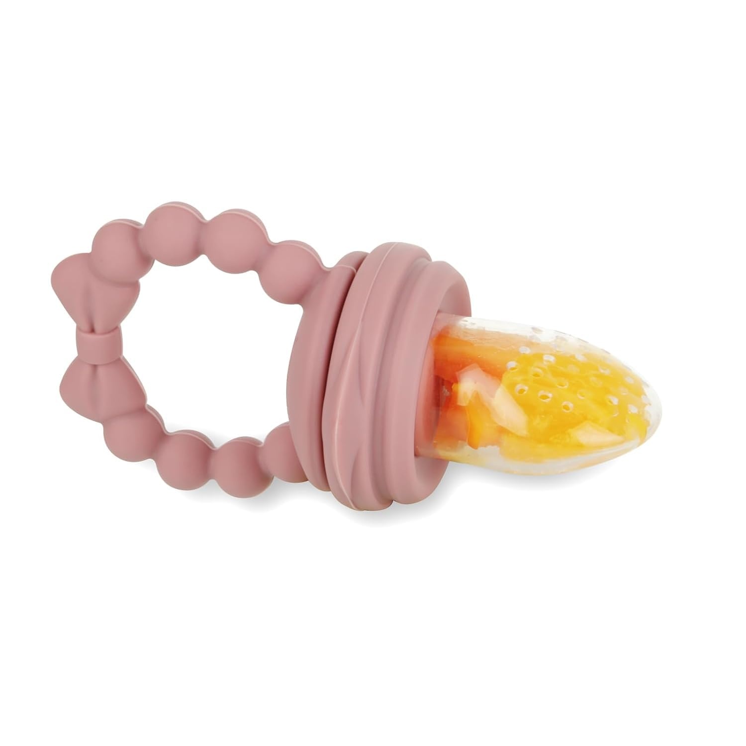 image:imagePandaEar 3 Pack Baby Fruit Food Feeder Pacifier with 3 Different Sized Pouches Silicone Teether for Purees amp Breast Milk BPA Free Infant Solid Food Essentials for Babies 312 Months Bow Series
