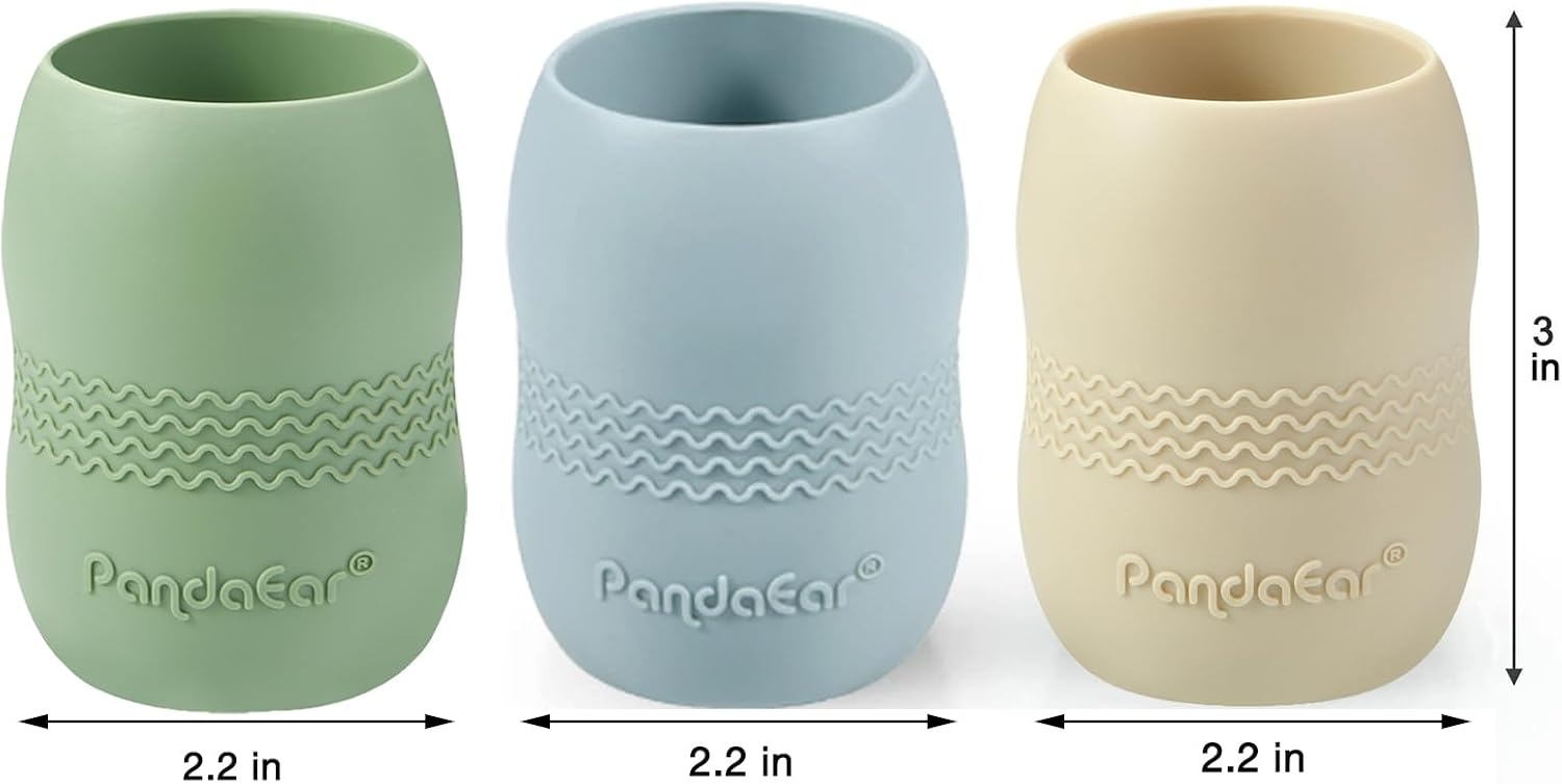 image:imagePandaEar 3 Pack Silicone Baby Training Cups Tiny Open Cups for Toddlers