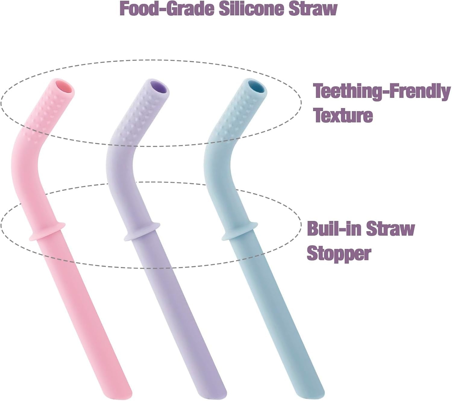image:imagePandaEar 3 Pack Stainless Steel Toddler Cups with Lids amp Silicone Sleeves Stainless Steel Toddler Tumbler with Straw Stopper 88 oz PinkBluePurple