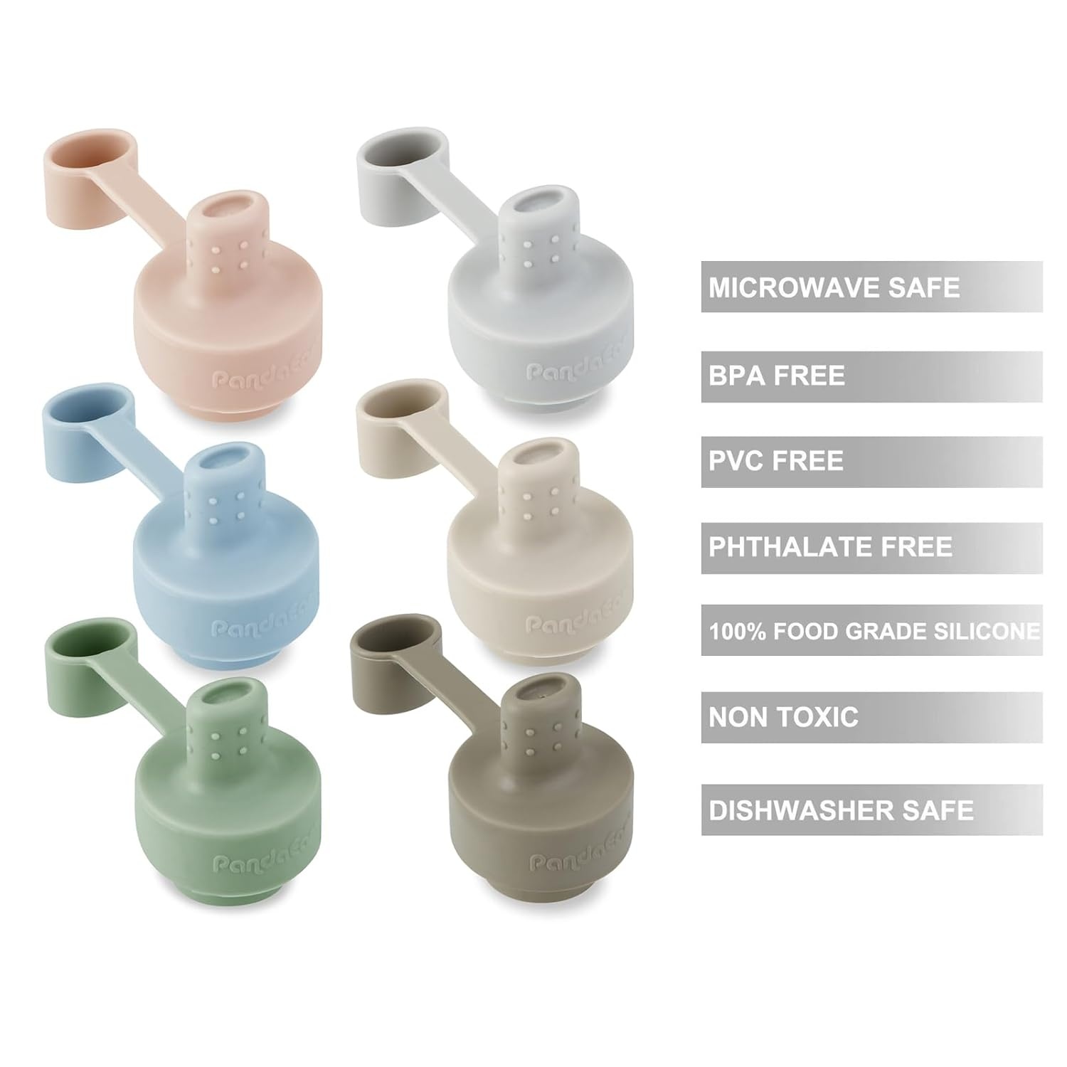 image:imagePandaEar 6 Pack Silicone Water Bottle Cap for Toddlers Kids